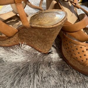 Vince Camuto Brown Wedge Sandals